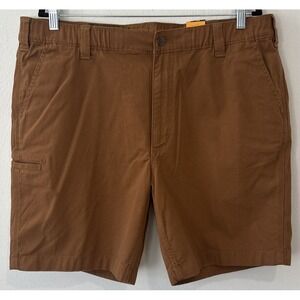 NWT Carhartt Men's Rugged Flex Relaxed Fit 8" Canvas Shorts Brown Size 38